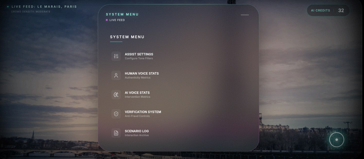 Human Intelligence — System Menu
