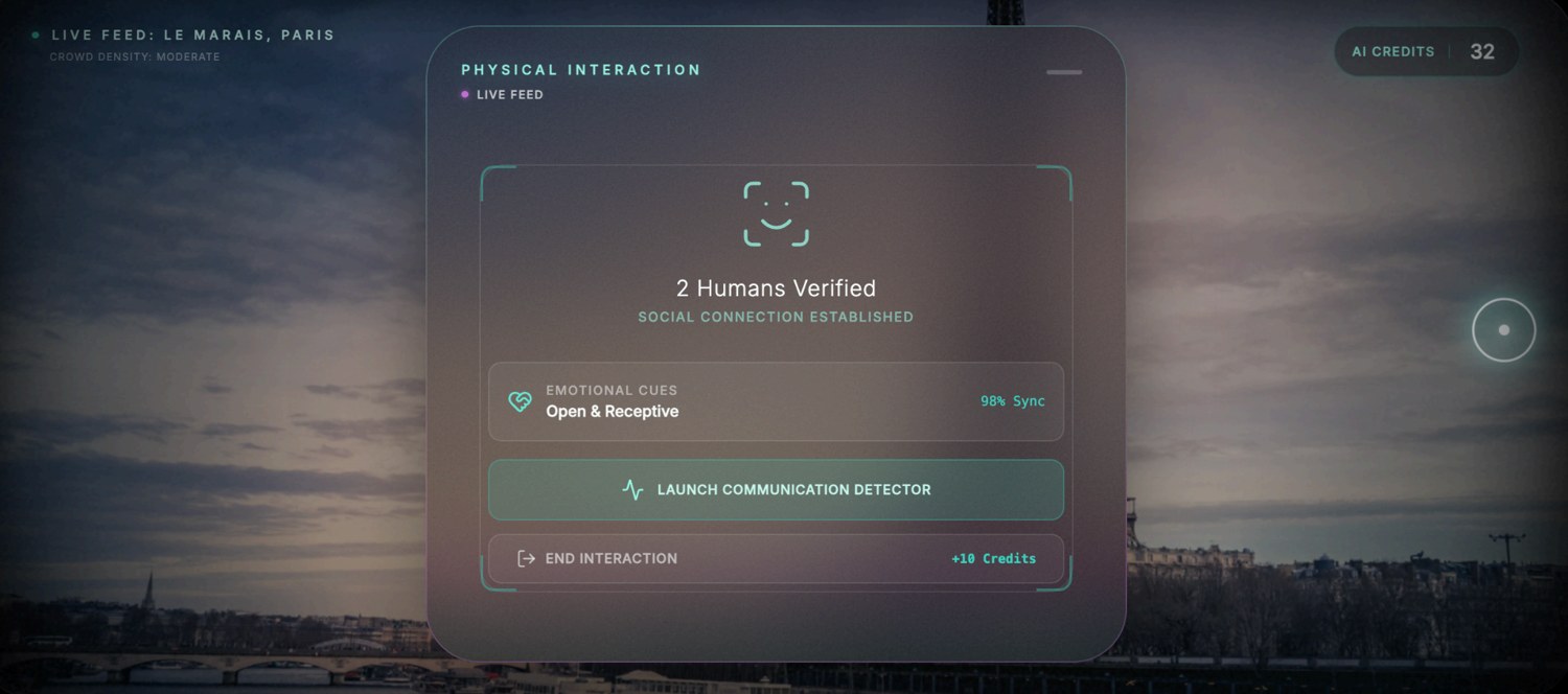 AR lens confirming two verified humans