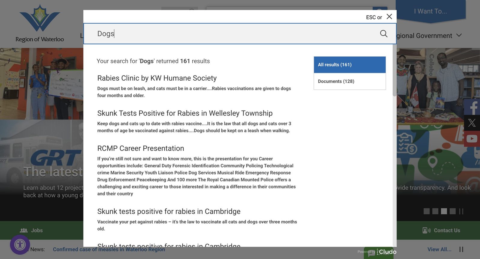 Current search results mixing site pages with outdated news posts